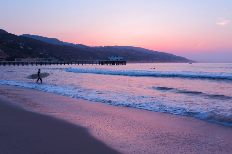 Sunrise on Malibu beach